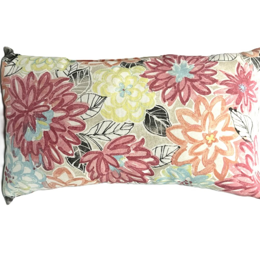 Floral Decorative Throw Pillow Rectangle 18x10x4